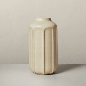 Hearth & Hand Magnolia 9in Faceted Ceramic Vase Taupe Target